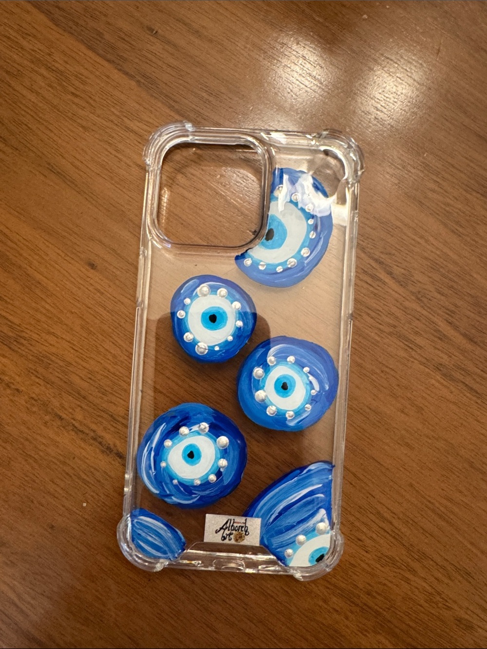 Clear Phone Case with Blue Evil Eye Accents - Unbranded